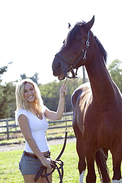 Woman with horse, Old Wick, New Jersey