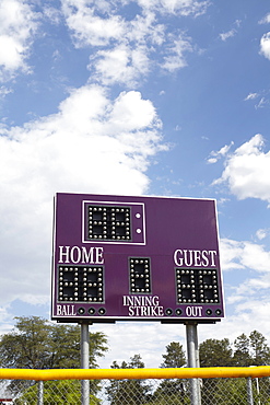 Low angle view of scoreboard, Phoenix, Arizona