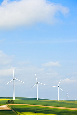France, Rocroi, Wind turbines on fields, France, Rocroi
