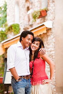 France, Cassis, Couple smiling and embracing, France, Cassis