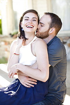 Happy young couple together, USA, Utah, Salt Lake