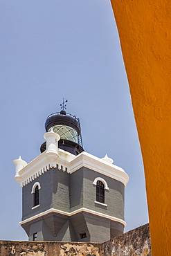 Morro Castle, Old weathered watchtower, El Morro, San Juan, Puerto Rico