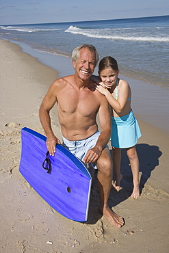 Father and daughter at beach