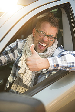 Portrait of smiling car owner