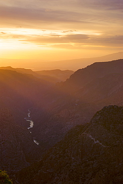 Scenic view of landscape at sunset, Black Canyon of the Gunnison, Colorado