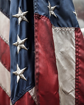 Close-up of American flag