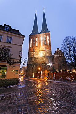 Illuminated Church of Saint Nicholas, Germany, Berlin, Church of Saint Nicholas