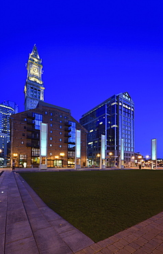 Rose Kennedy Greenway and clock tower, USA, Massachusetts, Boston, Rose Kennedy Greenway