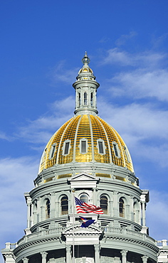 USA, Colorado, Denver, Capitol State building against blue sky