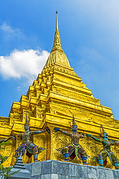 Statues on Wat Phra Kaew in Bangkok, Thailand