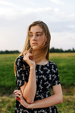 Young woman on farm