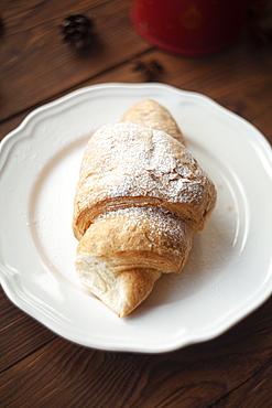 Croissant on plate