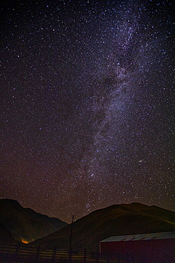 Milky Way galaxy over mountains