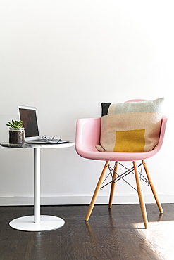 Laptop on table in modern office