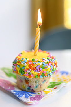 Cupcake with birthday candle