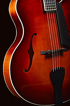 Close up of acoustic guitar