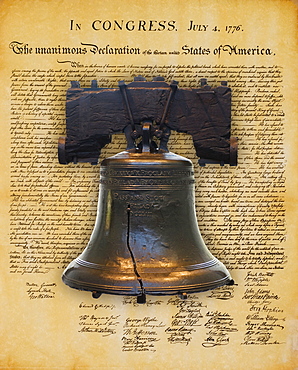 Liberty Bell and the Declaration of Independence 