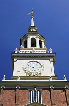 Independence Hall tower in Philadelphia PA