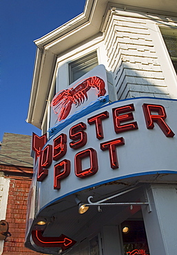 Neon sign for Lobster Pot restaurant