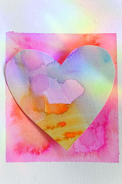 Studio shot of colorful paper heart