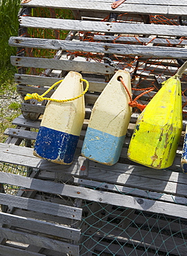 Buoys and lobster traps Maine