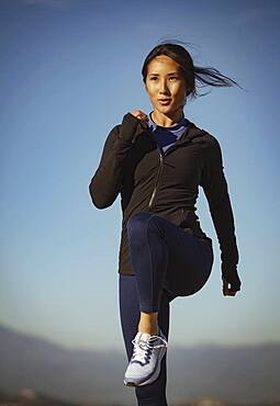 Woman exercising outdoors