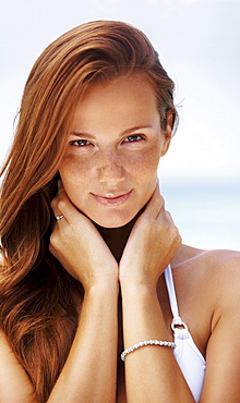 Portrait of young woman in bikini