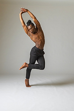 Studio shot of man dancing