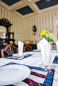 Close-up of table in dining room