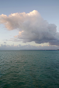 Cloudy sky above calm sea, French Polynesia, Raiatea