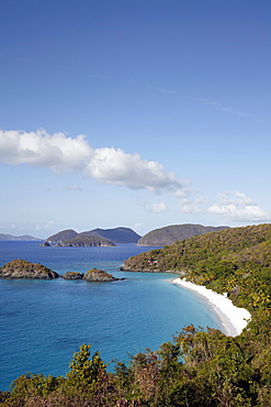 United States Virgin Islands, St. John, Landscape with sea bay, United States Virgin Islands, St. John