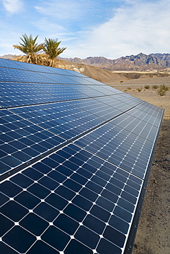 Solar panels on desert, Death Valley California