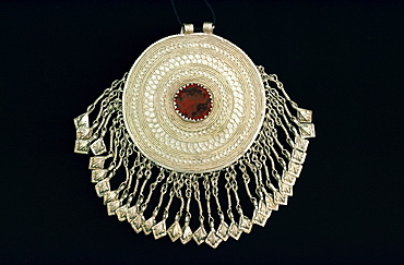 Silver pendant worn by women of old tribes in Sind, Pakistan, Asia