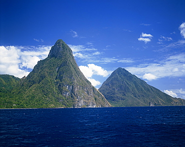 The Pitons, St. Lucia, Windward Islands, West Indies, Caribbean, Central America