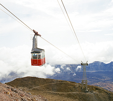 Cable car to Mount Teide, Tenerife, Canary Islands, Spain, Atlantic, Europe