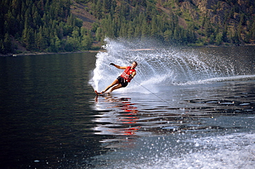 Waterskiing, British Columbia, Canada, North America