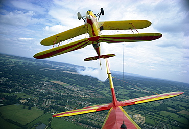 Aerobatics champion Neil Williams in Stampe, Redhill, Surrey, England, United Kingdom, Europe