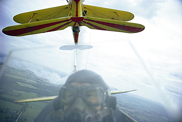 British Aerobatics Champion Neil Williams in Stampe, Redhill, Surrey, England, United Kingdom, Europe