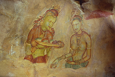 Cloud maidens, Sigiriya, Sri Lanka, Asia