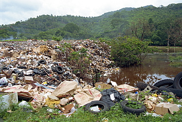 Rubbish dump, Grenada, West Indies, Caribbean, Central America