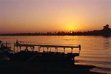 Sunset on the Nile, Luxor, Egypt, North Africa, Africa