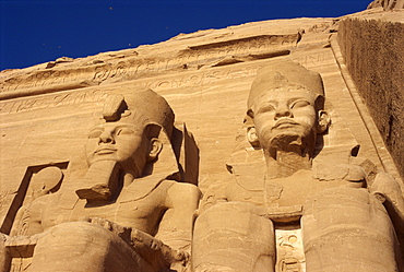 Temple of Re-Herakhte for the pharaoh Ramses II (The Great), moved when Aswan High Dam built, UNESCO World Heritage Site, Abu Simbel, Egypt, North Africa, Africa