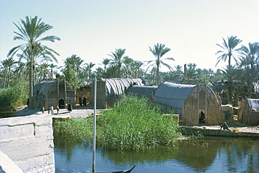 Village of the Marsh Arabs, taken in the 1970s, Iraq, Middle East