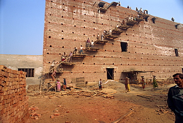 Primitive chain gang and scaffold near Bharatpur, Rajasthan state, India, Asia