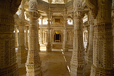 The Jain temple of Chaumukha, built in the 14th century, Ranakpur, Rajasthan state, India, Asia