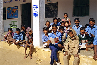 Village school, Deogarh, Rajasthan state, India, Asia