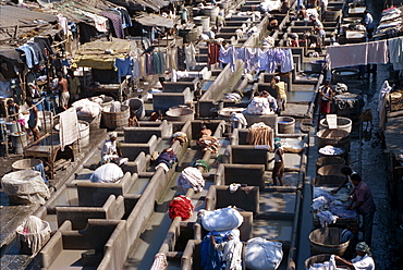 Dhobi or laundry ghats, Mumbai (Bombay), India, Asia