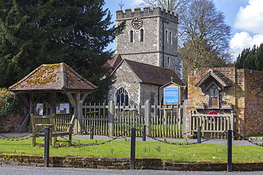 The Church of St. John the Baptist, a 12th century church, in Little Marlow, Buckinghamshire, England, United Kingdom, Europe 