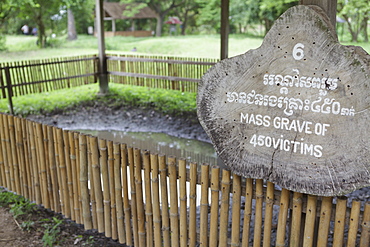 A mass grave of the victims of the Khmer Rouge, The Killing Fields at Choeung Ek, Cambodia, Indochina, Southeast Asia, Asia