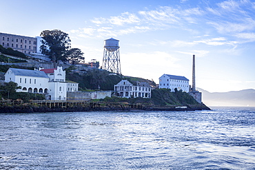 Alcatraz as viewed from a boat, San Francisco, California, United States of America, North America